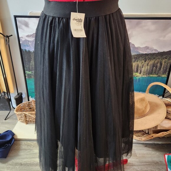 Black Layered Tulle Skirt | Night Court Gala | NWT | Size S - Picture 1 of 1
